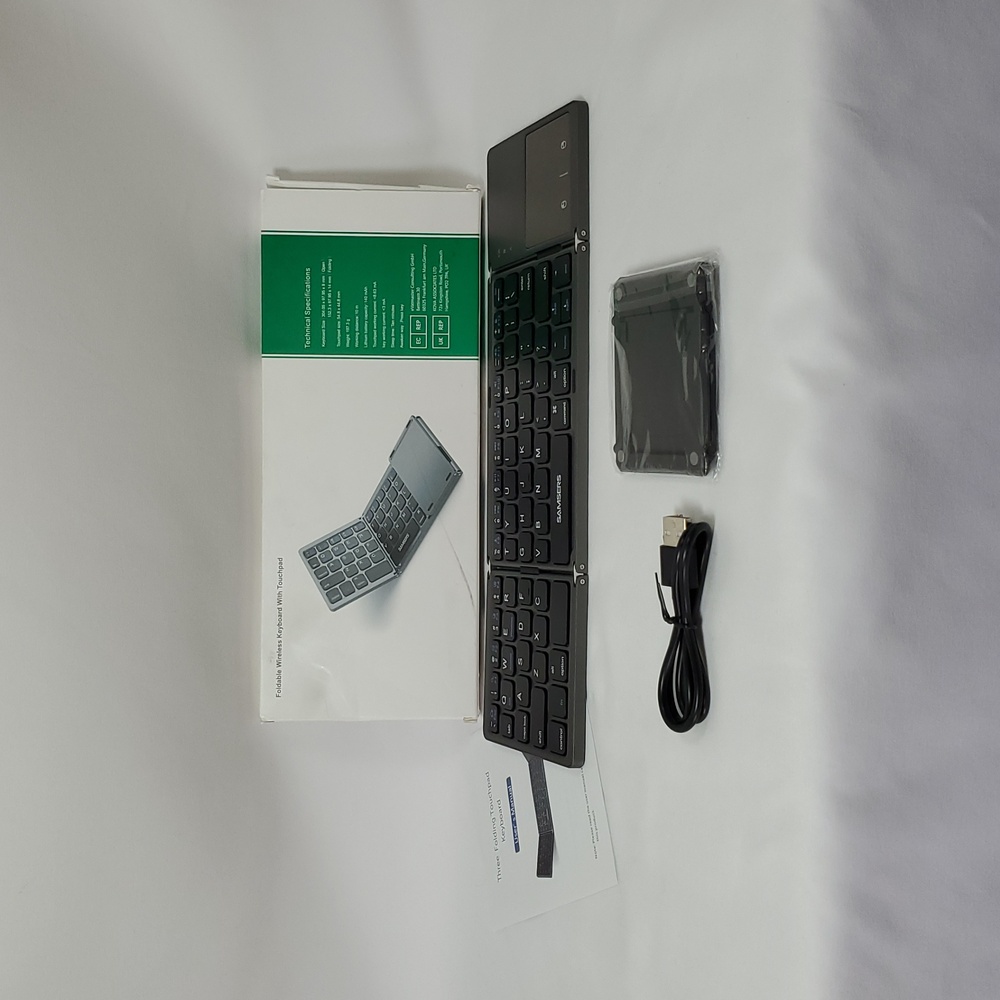 Samsers Foldable Bluetooth Keyboard With Touchpad, Full-Size Wireless ~ Black - Picture 6 of 16